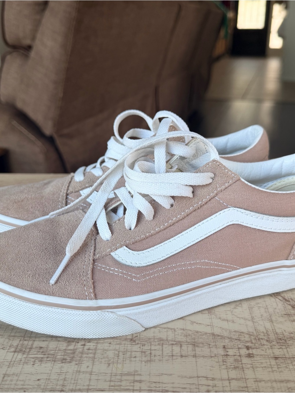 Vans Women's Old Skool Low-Top Sneakers in Color “Etherea” (Taupe)
